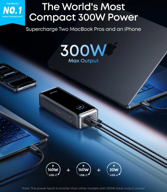 Anker Prime Power Bank (26K, 300W) A110AH11 - Black