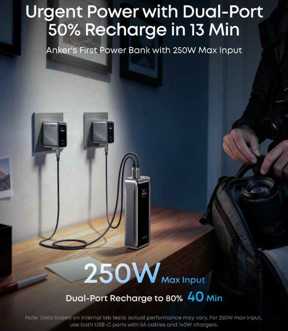 Anker Prime Power Bank (26K, 300W) A110AH11 - Black