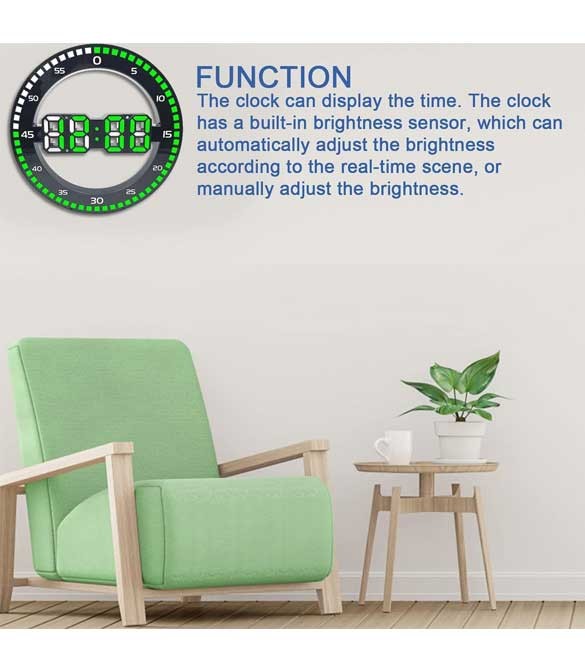 MaGiLL 3D LED Digital Wall Clock - White