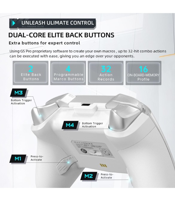 Machenike G5 Pro Hall Effect Gamepad Controller - White