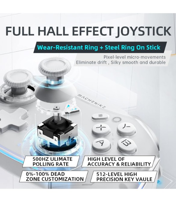 Machenike G5 Pro Hall Effect Gamepad Controller - White