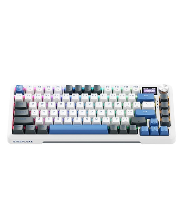 Machenike K500F-B81W Tri-mode RGB Mechanical Keyboard GR Silver Switch -NavyBlue