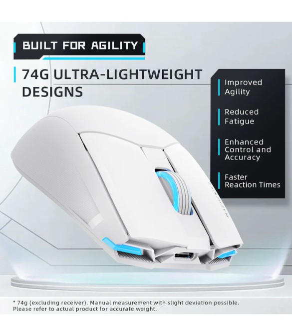 Machenike M7 Pro Wireless Gaming Mouse – Black, PAW3104 Sensor, Wired/2.4GHz, Lightweight Design