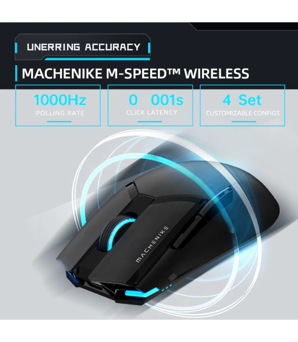 Machenike M7 Pro Wireless Gaming Mouse – White, PAW3395 Sensor, Wired/2.4GHz, Ultra-Precise, Lightweight Design