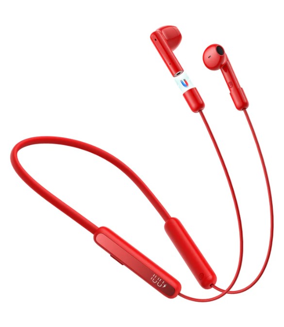 Magnetic JR-DS1 True Wireless Neckband Headphones -Red