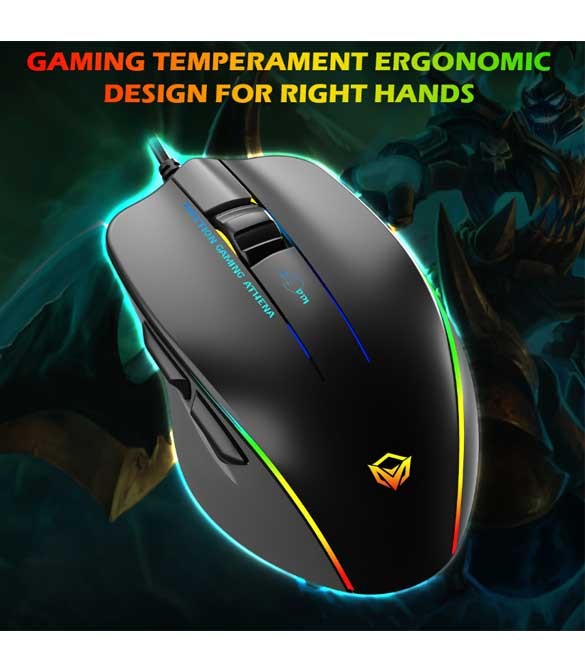 Meetion GM23_2023 RGB USB Gaming Mouse -Black & Gray