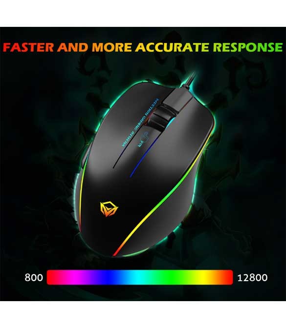 Meetion GM23_2023 RGB USB Gaming Mouse -Black & Gray