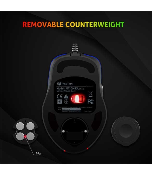 Meetion GM23_2023 RGB USB Gaming Mouse -Black & Gray