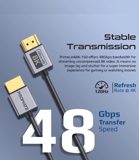Promate PrimeLink8K-150 HDMI 2.1 Cable 1.5m