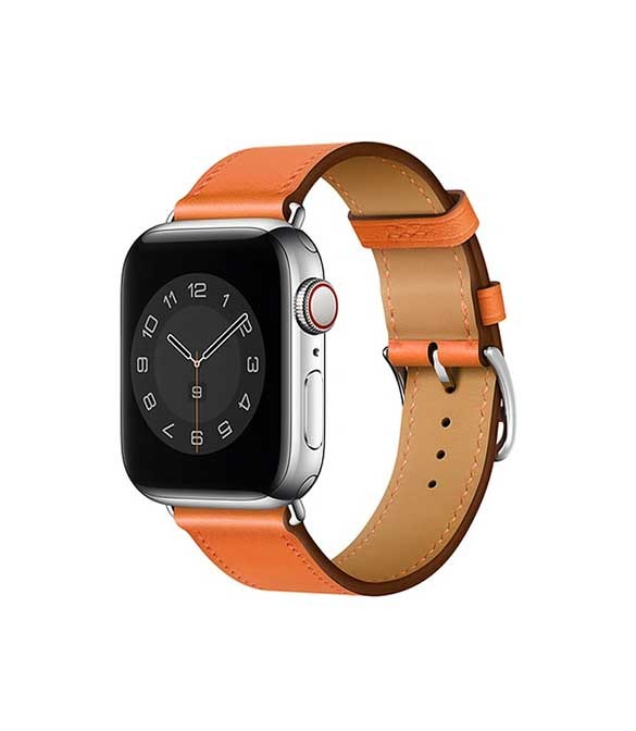 WiWU Genuine Leather Watch Bands for Apple Watch 42/44/45/49 - Orange